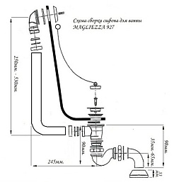 Magliezza Декоративный слив-перелив для ванны 927 в цвете бронза – фотография-2